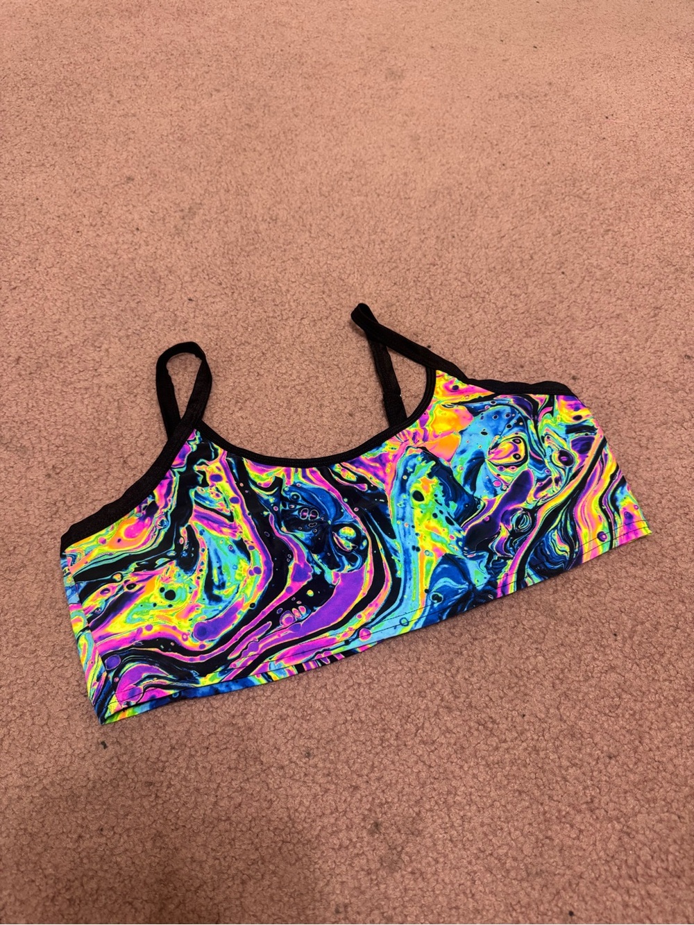 New 2x neon crop top tank shirt festival rave raver trippy Hippy outfit stretchy